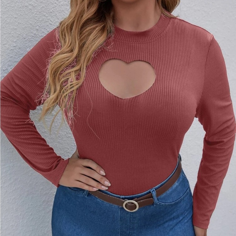 Plus Heart Cutout Tee